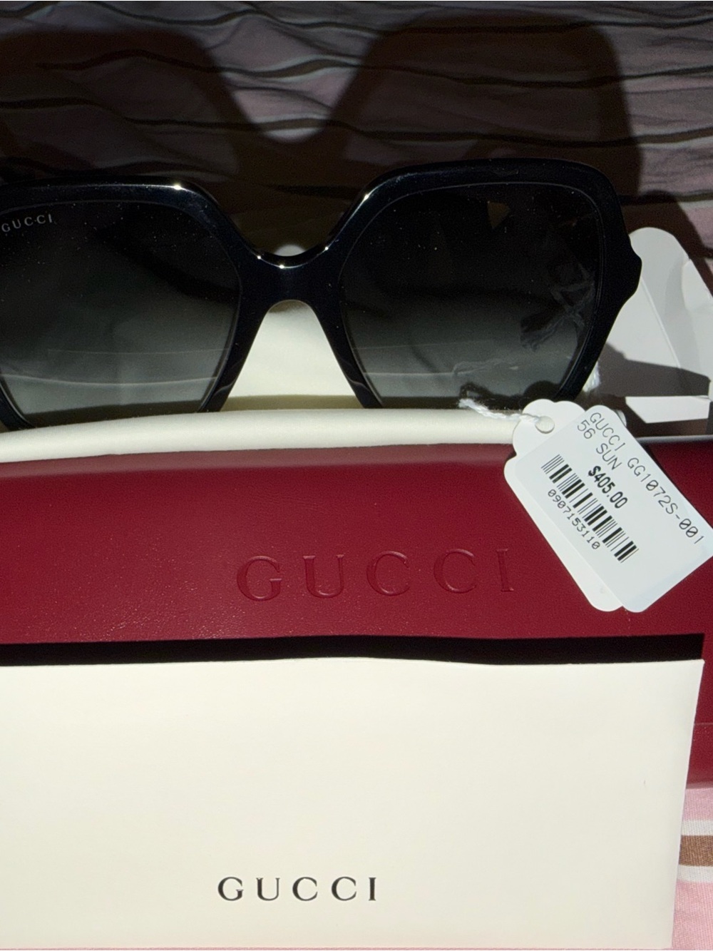 Gucci Black Gradient Women's Sunglasses with Red Case